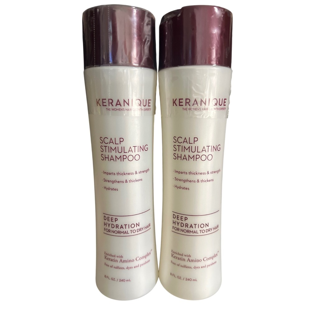 Keranique Scalp Stimulating Shampoo Deep Hydration 8 fl oz Lot of 2 New Sealed